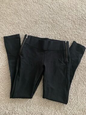Zara Black Stretch Ponte Ankle Pants
